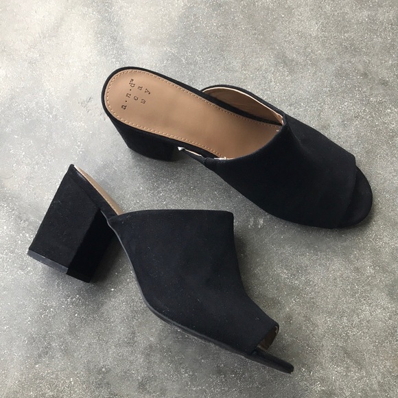 a.n.d new day Shoes - Black Suede Mules